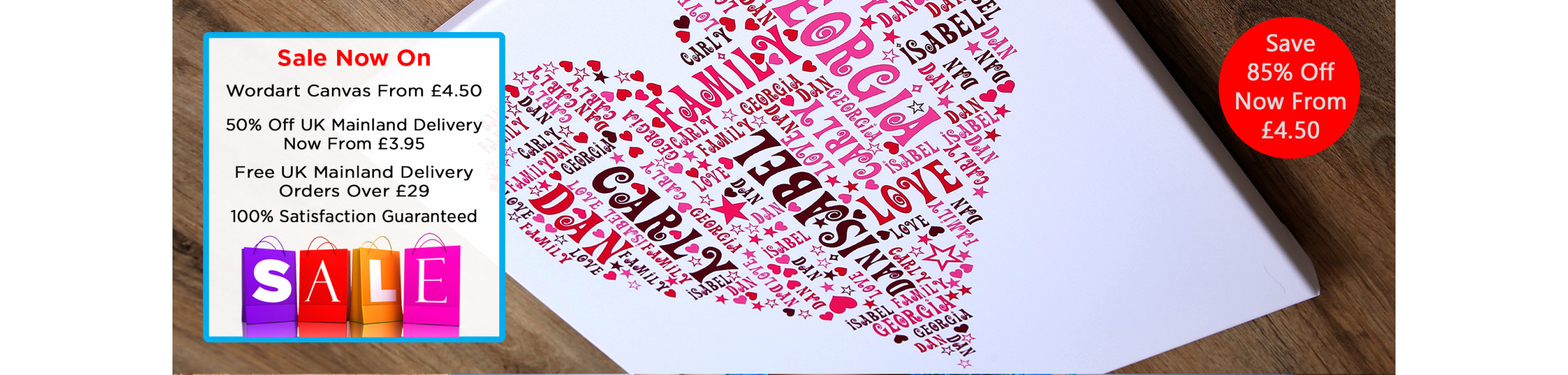 Word Art Canvas Collage & Free Delivery On Orders Over &pound;10